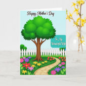 Festive Tree Mothers Day Card Karte (Gelbe Blume)