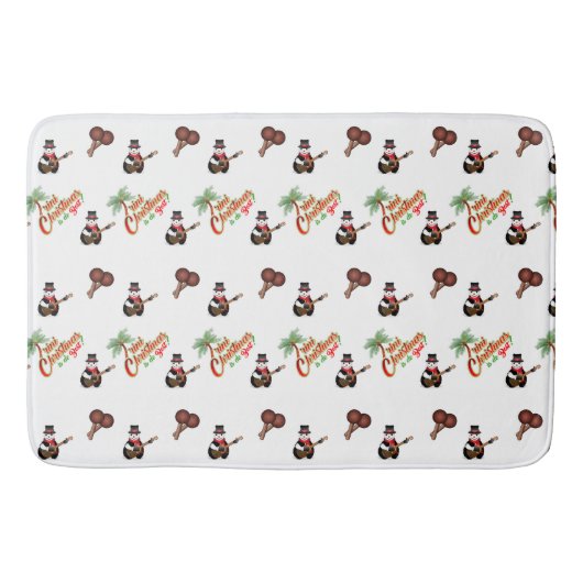 FESTIVE Trini Christmas auf WHITE Badematte (Vorderseite)