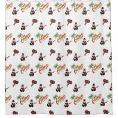 FESTIVE Trini Christmas auf WHITE Duschvorhang (Vorderseite)