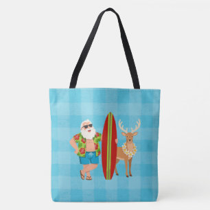 Festive Tropics Hawaiian Holiday Santa Surf Tasche