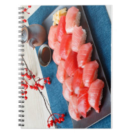 Festive Tuna Sushi Platter Notebook Notizblock