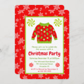 Festive Ugly Christmas Sweater Party Einladung (Vorne/Hinten)