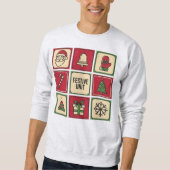 Festive Unit (1) Retro Christmas Icon Grid Sweatshirt (Vorderseite)