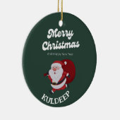 "Festive Vibes: Weihnachts- und Neujahrsjubiläum" Keramik Ornament (Rechts)