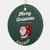 "Festive Vibes: Weihnachts- und Neujahrsjubiläum" Keramik Ornament (Links)