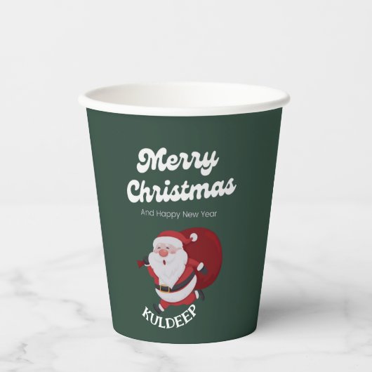 "Festive Vibes: Weihnachts- und Neujahrsjubiläum" Pappbecher (Vorderseite)