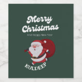 "Festive Vibes: Weihnachts- und Neujahrsjubiläum" Weinetikett (Einzelnes Label)