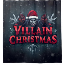 Festive Villain Shower Curtain for Christmas
