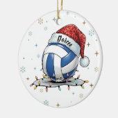 Festive Volleyball Holiday Design with Snowflakes  Keramik Ornament (Links)