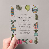 Festive Watercolor Christmas Dinner Acryleinladungen (Insitu (Handheld))