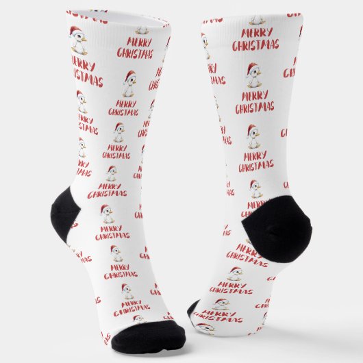 Festive Watercolor Christmas Goose Duck  Socken (Gewinkelt)