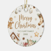 Festive Watercolor Christmas Party  Keramik Ornament (Links)