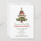Festive whimsical Christmas tree seasonal invite Einladung (Vorderseite)