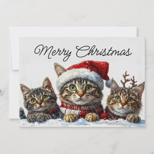 Festive Whiskers in the Snow Feiertagskarte (Vorderseite)