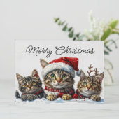 Festive Whiskers in the Snow Feiertagskarte (Stehend Vorderseite)