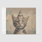 Festive Whiskers: Vintage Kitten Decoupage Seidenpapier (Vorderseite)