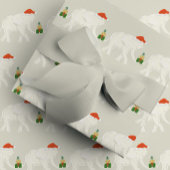 Festive White Elephant Christmas Party Illustrated Geschenkpapier