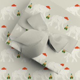 Festive White Elephant Christmas Party Illustrated Geschenkpapier