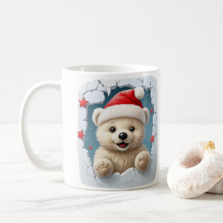 Festive White Featuring Teddy Bear And Icy Design Kaffeetasse