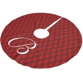 Festive White Initial Letter Red Imitats Upholster Polyester Weihnachtsbaumdecke (Schrägansicht)