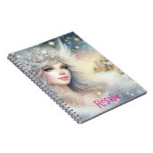 Festive White Watercolor Ethereal Frost Snow Angel Notizblock (Rechte Seite)