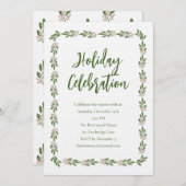 Festive Winter Botanical Christmas Holiday Party Einladung (Vorne/Hinten)