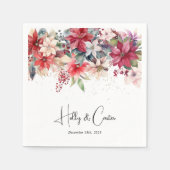 Festive Winter Christmas Florals Wedding Serviette (Vorderseite)