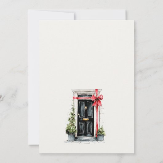 Festive Winter Front Door We have Moved Card Dankeskarte (Rückseite)