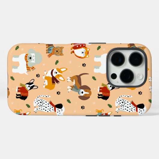Festive Winter Puppy Scarves Case-Mate iPhone Hülle (Rückseite (Horizontal))