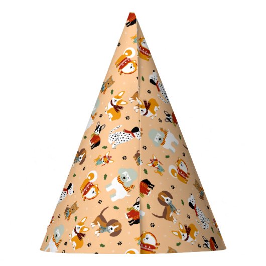 Festive Winter Puppy Scarves Partyhütchen (Rückseite)