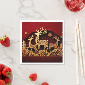Festive Winter Reindeer – Ornate Forest Serviette (Beispiel)