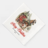 Festive winter scene napkin traditional holiday serviette (Ecke)