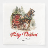 Festive winter scene napkin traditional holiday serviette (Vorderseite)