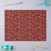 Festive Winter Snowflake Pattern in Red & Gold Seidenpapier (Basteln)