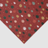 Festive Winter Snowflake Pattern in Red & Gold Seidenpapier (Detail)