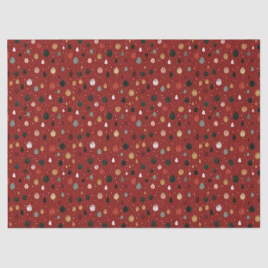 Festive Winter Snowflake Pattern in Red & Gold Seidenpapier (Vorderseite)