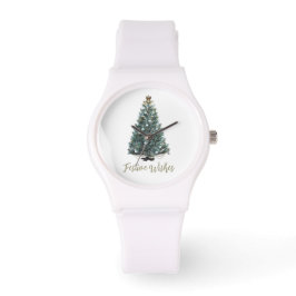 Festive Wishes. Christmas tree design Armbanduhr
