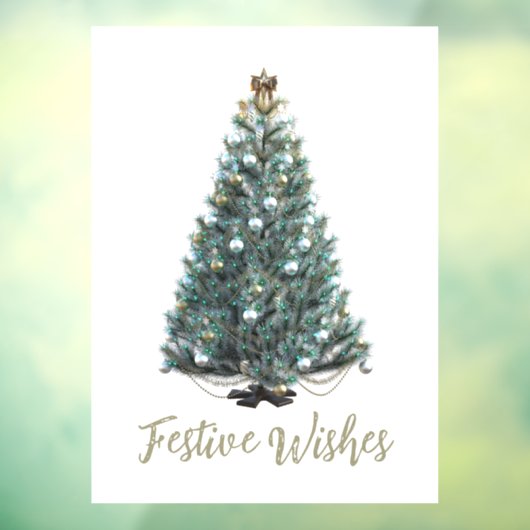 Festive Wishes. Christmas tree design Fensteraufkleber (Blatt 3)
