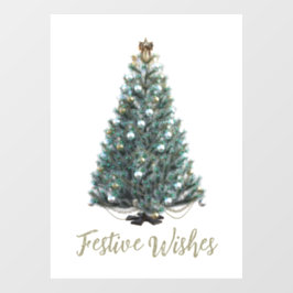 Festive Wishes. Christmas tree design Fensteraufkleber