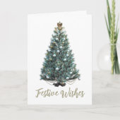 Festive Wishes. Christmas tree design Karte (Vorderseite)