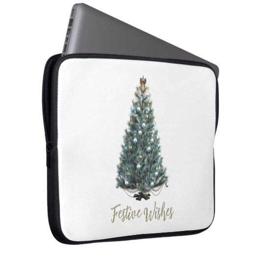 Festive Wishes. Christmas tree design Laptopschutzhülle (Vorne Rechts)