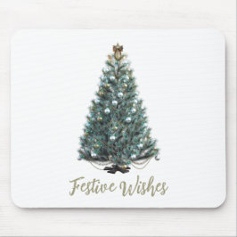 Festive Wishes. Christmas tree design Mousepad