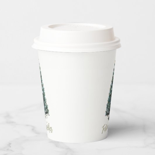 Festive Wishes. Christmas tree design Pappbecher (Links)