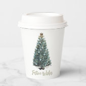 Festive Wishes. Christmas tree design Pappbecher (Vorderseite)