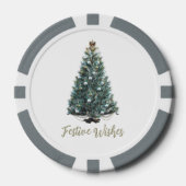 Festive Wishes. Christmas tree design Pokerchips (Vorderseite)