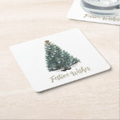 Festive Wishes. Christmas tree design Rechteckiger Pappuntersetzer (angewinkelt)