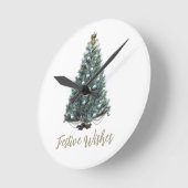 Festive Wishes. Christmas tree design Runde Wanduhr (Winkel)
