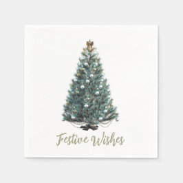 Festive Wishes. Christmas tree design Serviette