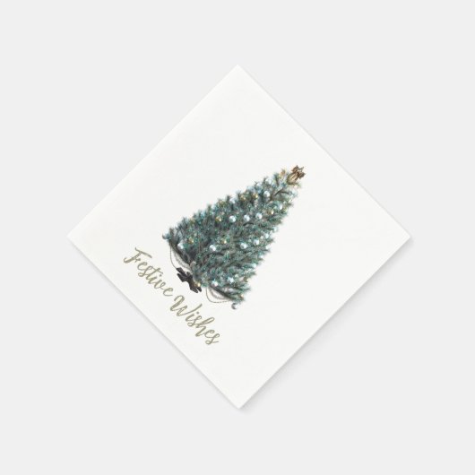 Festive Wishes. Christmas tree design Serviette (Ecke)