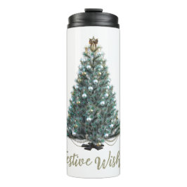 Festive Wishes. Christmas tree design Thermosbecher